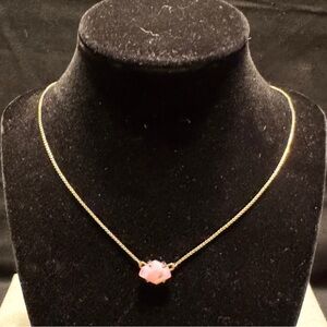 Kendra Scott | Elisa Gold Necklace with Pink Stone
